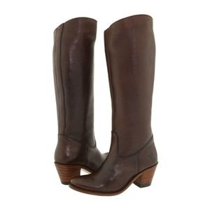 Frye Boots Size 5.5 Sandra Brown Leather Cowboy Western Riding Tall Women's New